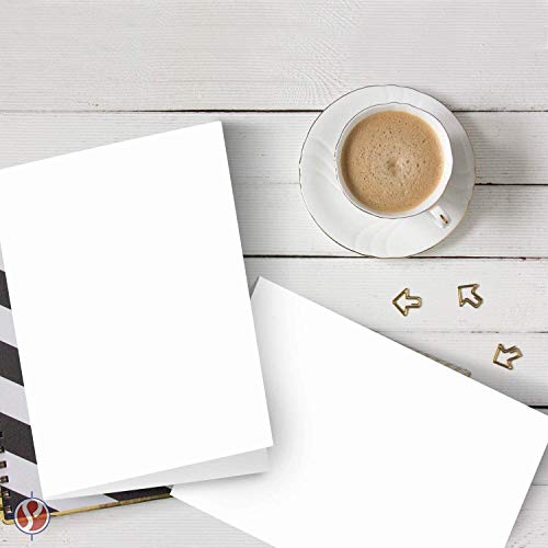 Greeting Cards Set – 4.25 x 5.5" Blank White Cardstock and Envelopes Bulk Set of 30 FoldCard