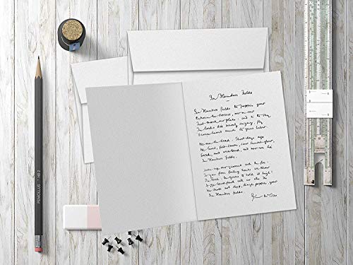 Greeting Cards Set – 4.5x6 Blank White Cardstock and Envelopes Bulk Set of 40 FoldCard