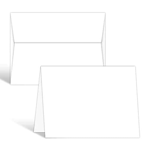 Greeting Cards Set – 4.5x6 Blank White Cardstock and Envelopes Bulk Set of 40 FoldCard