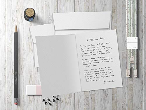 Greeting Cards Set – 5x7 Blank White Cardstock and Envelopes Bulk Set of 50 FoldCard