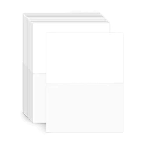 Heavyweight Blank White Half Fold Greeting Cards 5.5 x 8.5” Inches | 50 Cards Per Pack FoldCard