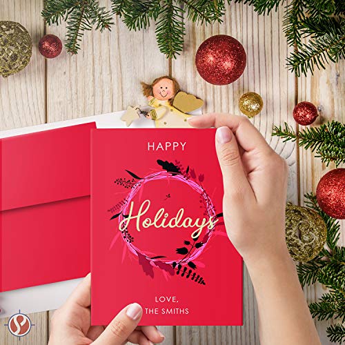 Red Blank 4 x 5.5 Greeting Cards with Red A2 Envelopes - 25 Cards & Envelopes FoldCard