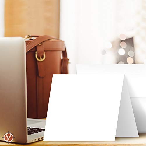Square Greeting Cards Set - White Blank Half Fold Cards with Envelopes – Great for Greetings, Thank You and Invitation Cards | 5.25 x 5.25 Inch Card Stock W/ 5.5 x 5.5 Envelopes | 25 Sets per Pack FoldCard