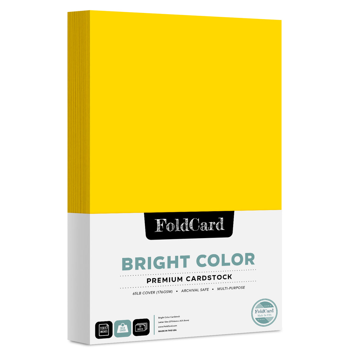 Premium Quality Bright Color Cardstock: 11 x 17 - 50 Sheets of 65lb Cover Weight