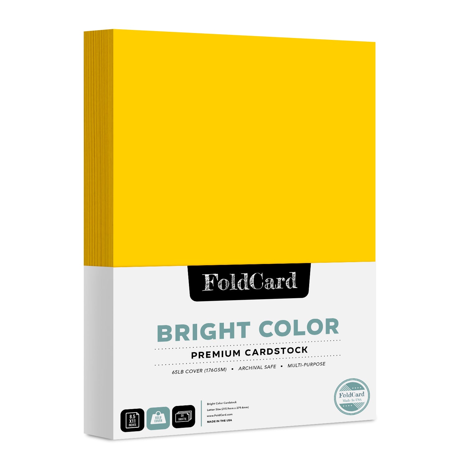 Premium Quality Bright Color Cardstock: 8.5 x 11 - 50 Sheets of 65lb Cover Weight