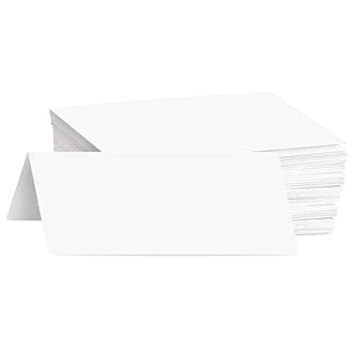 Vertical Fold Tent Cards - 4.25 x 11 Inch Heavyweight White Card Stock