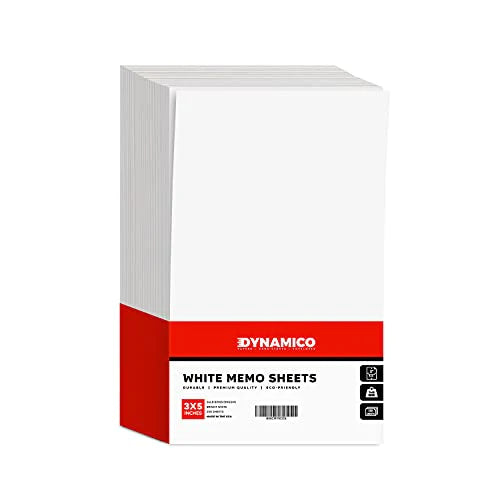 White Memo Sheets Paper – Perfect for Quick Notes, To-Do Lists and Reminders for School, Office and Business | 3 x 5 Inches | 24lb Bond / 60lb Text (90gsm) Paper | 250 Sheets per Pack FoldCard