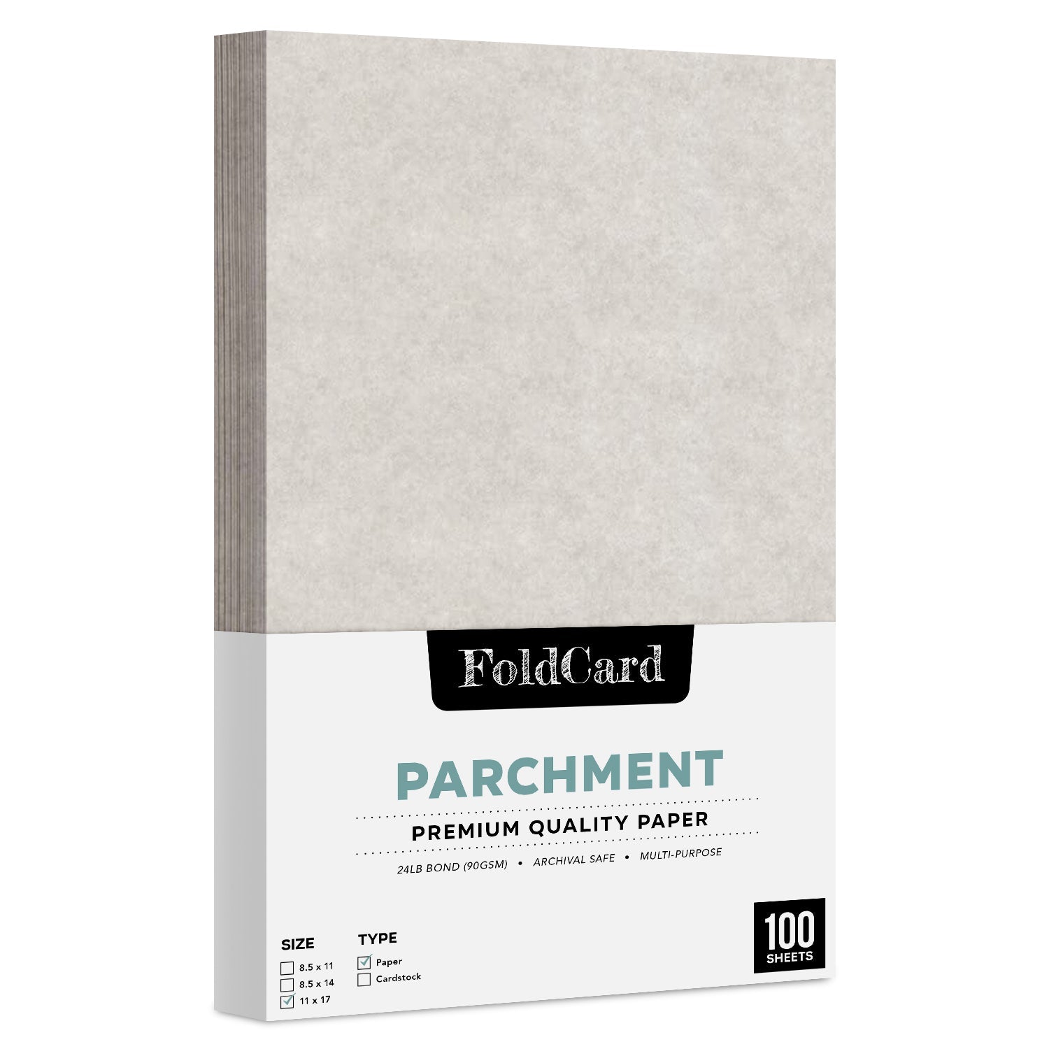 11 x 17 Parchment Paper 24lb Text 90gsm 100 Sheets FoldCard