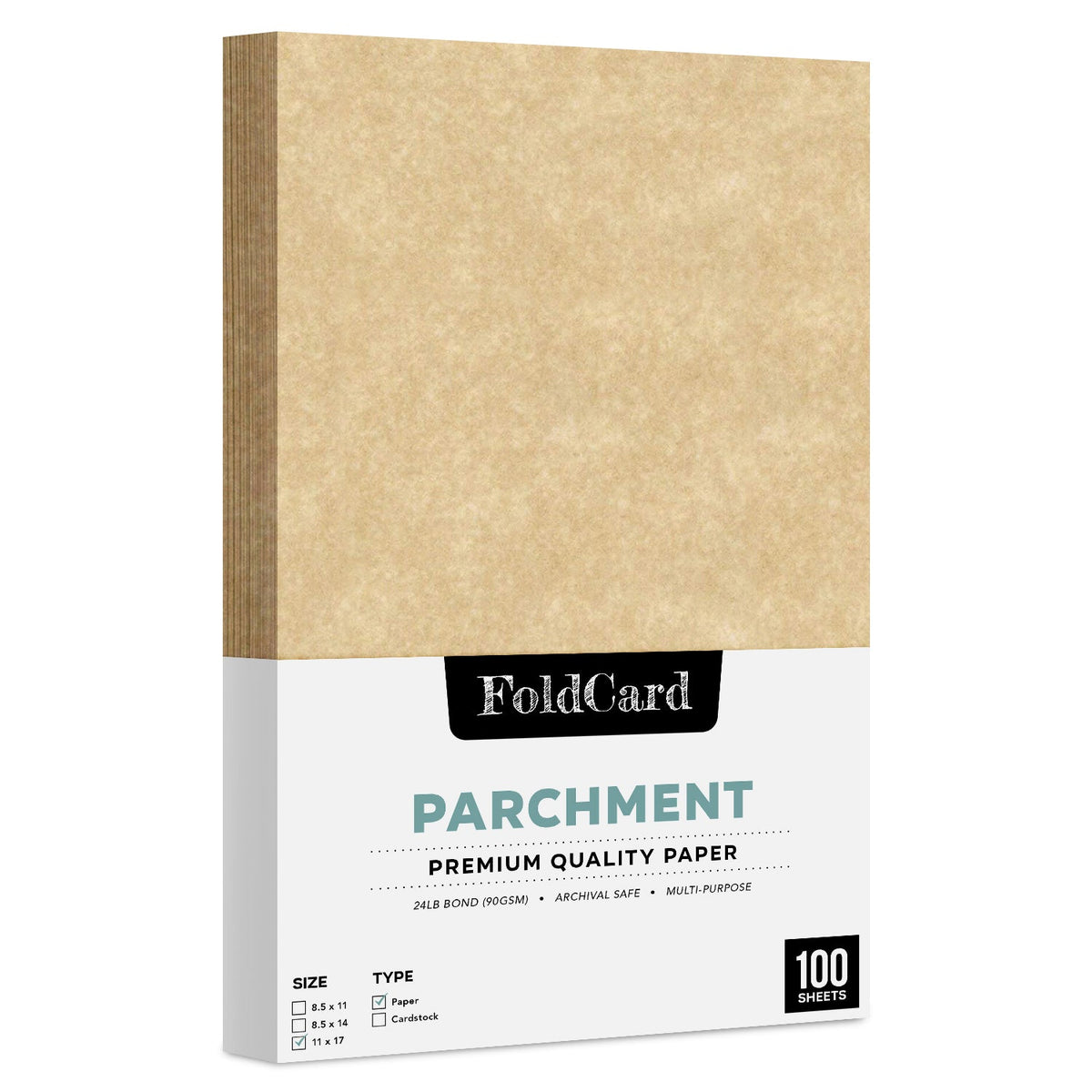 11 x 17 Parchment Paper 24lb Text 90gsm 100 Sheets FoldCard