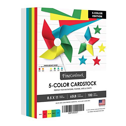 150-Sheet Assorted Color Cardstock Paper 8.5 x 11 for DIY Crafts & Printing FoldCard
