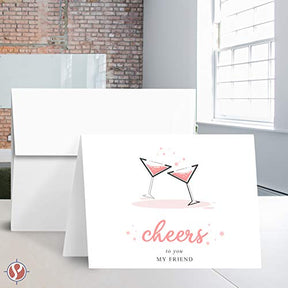 2023 Cheers and Congratulations Card 25 per Pack | A2 – 4.25 x 5.5” When Folded (Red) FoldCard