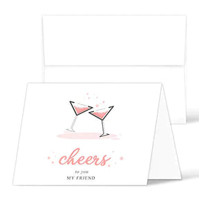 2023 Cheers and Congratulations Card 25 per Pack | A2 – 4.25 x 5.5” When Folded (Red) FoldCard