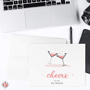 2023 Cheers and Congratulations Card 25 per Pack | A2 – 4.25 x 5.5” When Folded (Red) FoldCard