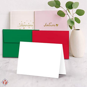 2023 Christmas Greeting Card A7 Envelope - 25 Red & 25 Green Envelopes FoldCard