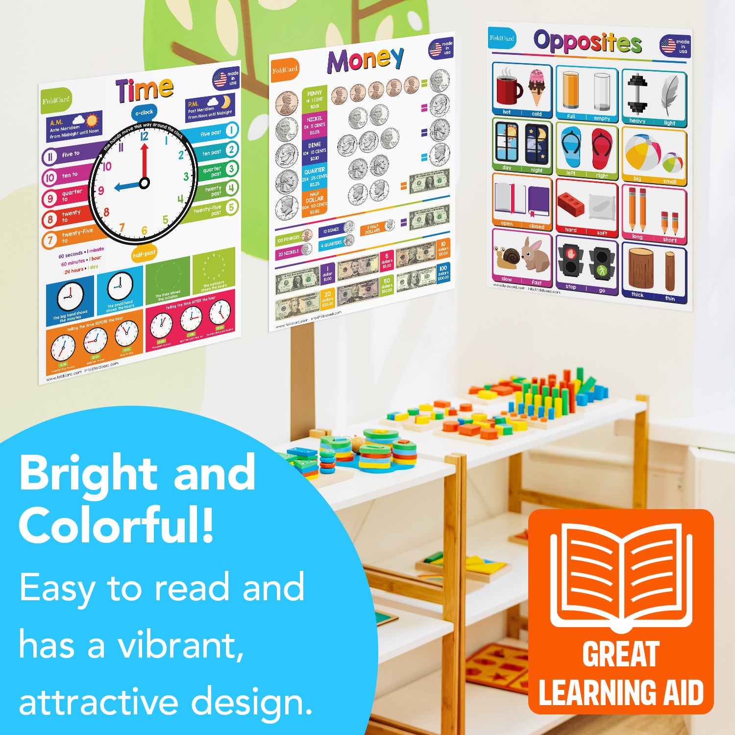 Educational Poster for Preschool-Gradeschool | 8.5 x 11 | 5 Pack