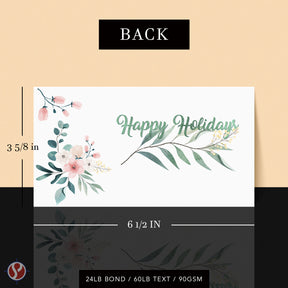 Happy Holidays Cash Envelopes w/ Blank Cards, 3-5/8 x 6-1/2 Inches | 25 per Pack