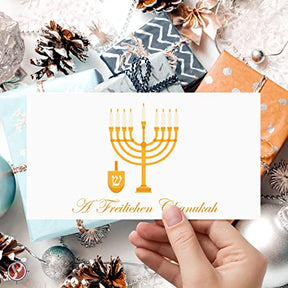 'A Freilichen Chanukah' Envelopes,  3-5/8" x 6-1/2" - 25 per Pack FoldCard