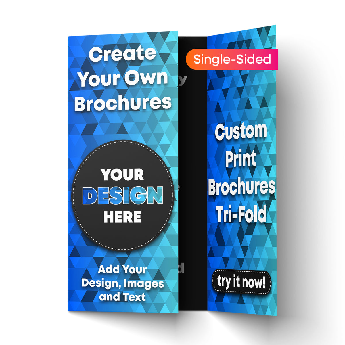 Custom Tri-Fold Gloss Brochures – 8.5 x 11, Upload Your Own Design