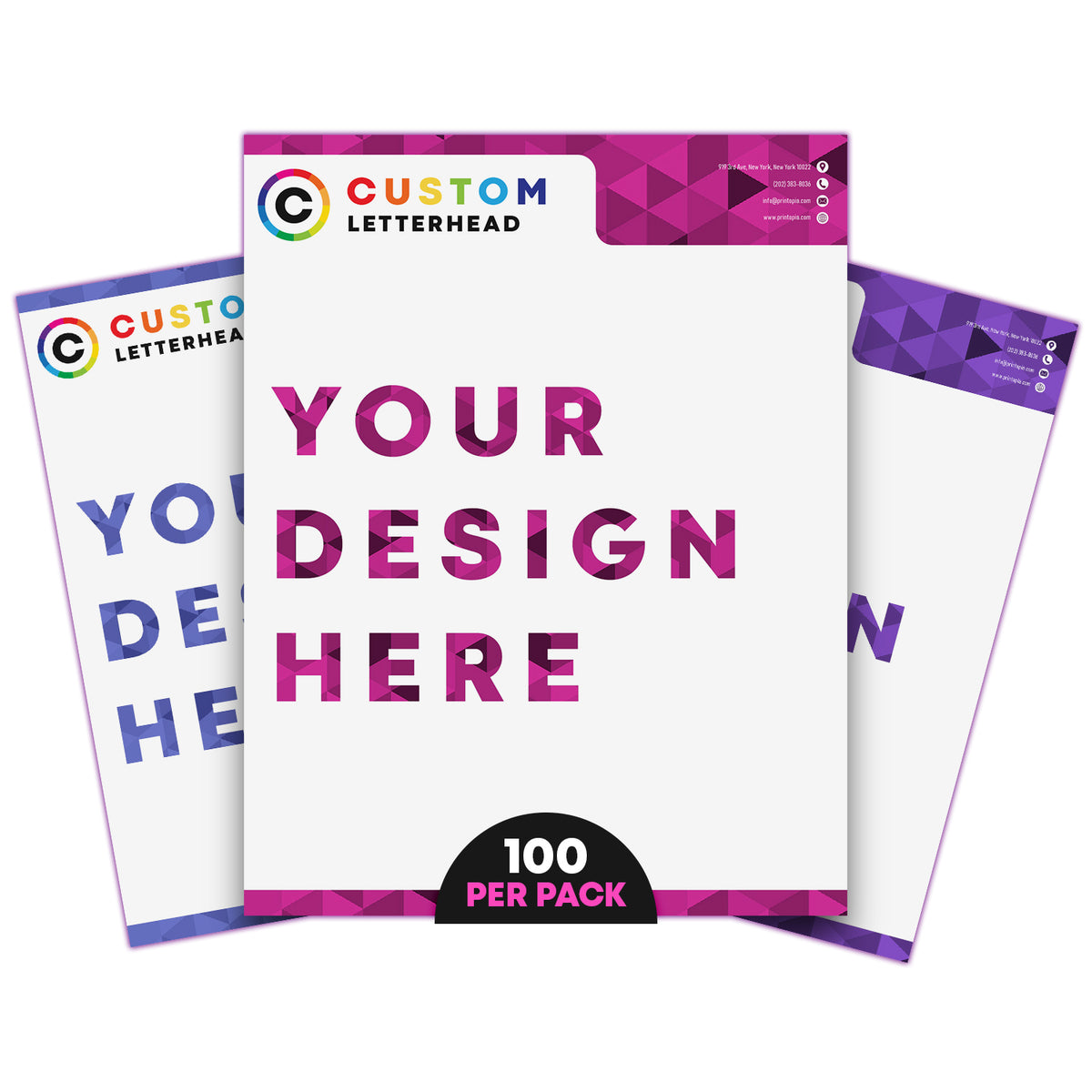 Custom Printed Letterhead – Full Color, Upload Your Logo & Design