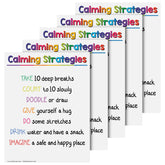 Calming Corner Educational Poster for Preschool-Gradeschool | 8.5 x 11 | 5 Pack
