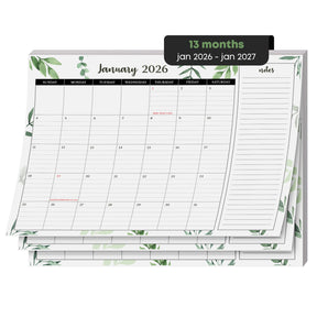 2026 Desk Year Calendar Desktop or Wall Planner, Tear-Off Pad for Easy Planning, Includes a Notes Section To Do's for the Year of 2026