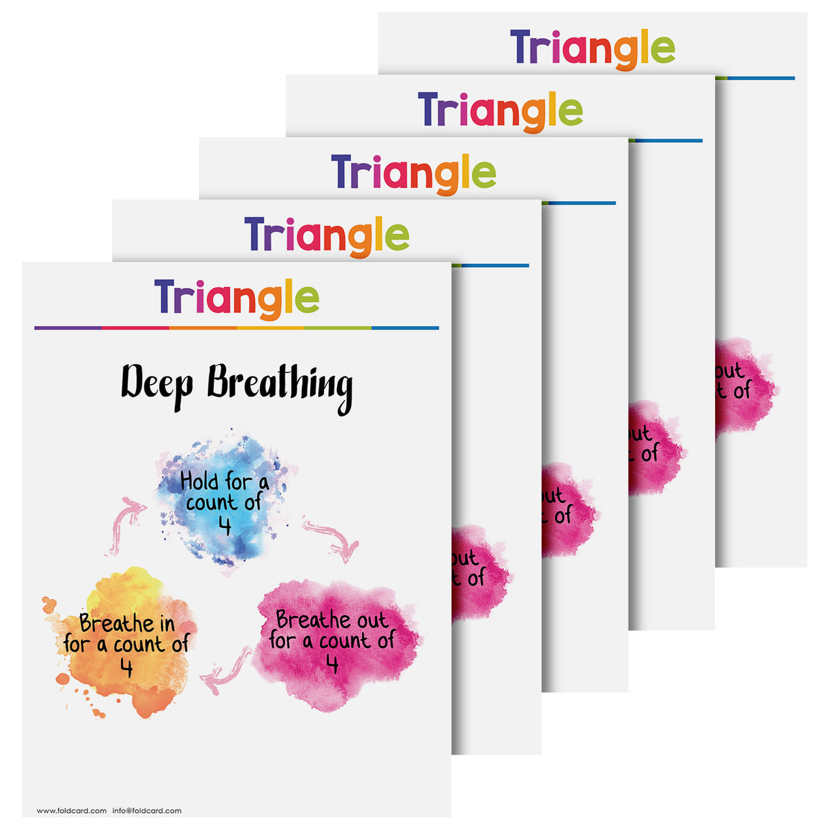Triangle Deep Breathing Chart - Calming Corner Poster | 8.5" x 11" | 5 Pack