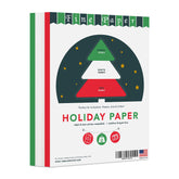 Papel de colores festivos para manualidades de Navidad y Año Nuevo | 200 hojas | 8.5 x 11" | Bond de 24 lb, Texto de 60 lb (90 g/m²) | Rojo, Verde, Blanco