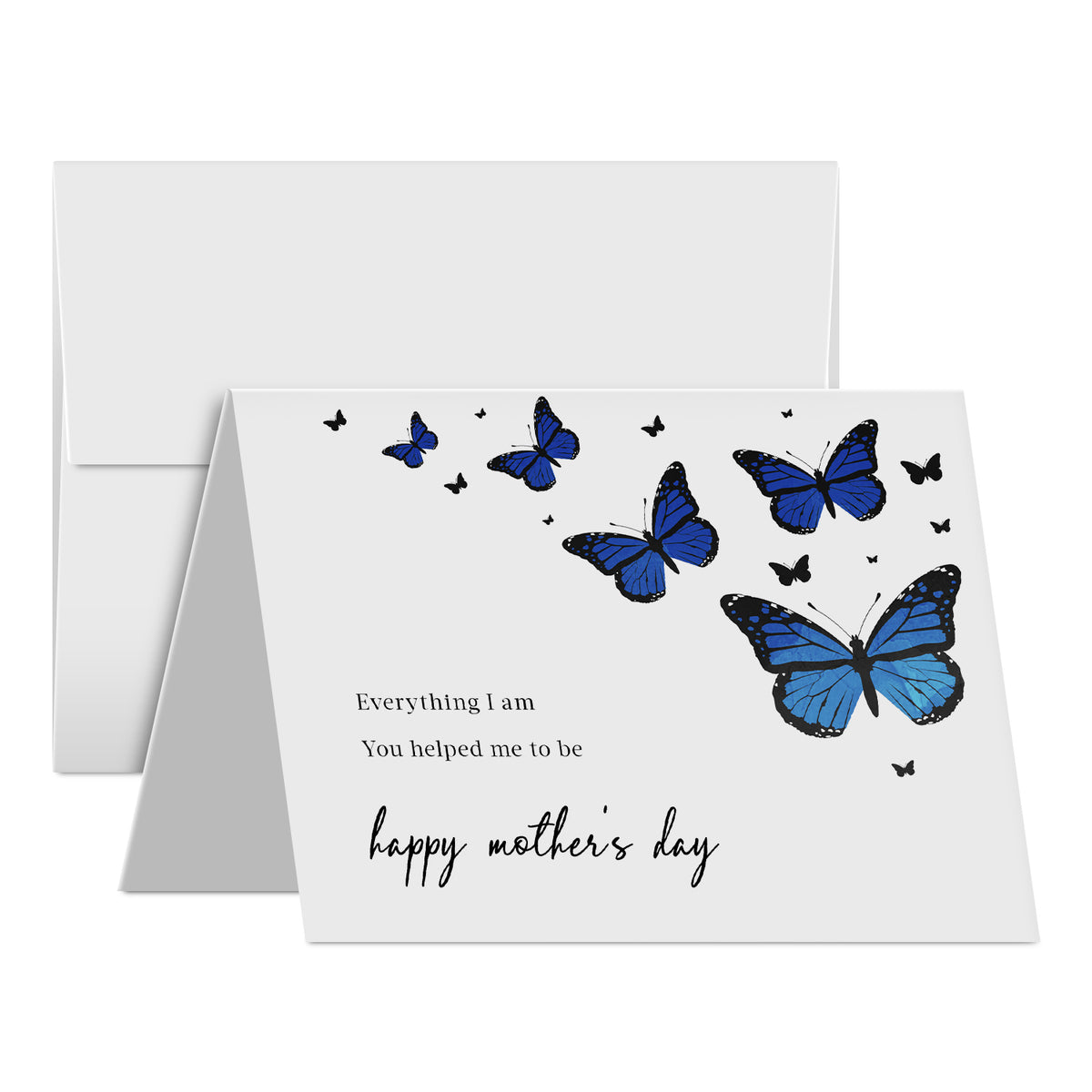 Everything I Am, You Helped Me to Be – Happy Mother's Day Greeting Cards and Envelopes for Mom, Wife | 4.25 x 5.5" | 10 per Pack
