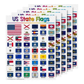 USA State Flags Chart for Preschool to Gradeschool Kids - Educational Learning Aid | 8.5" x 11" | 5 Pack