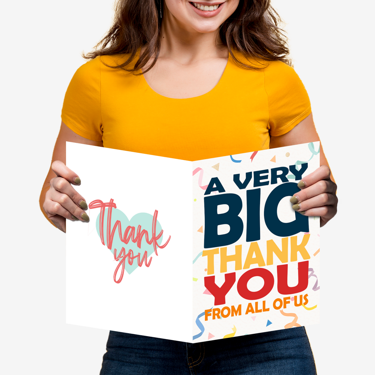 A Big Thank You Greeting Cards with Envelopes – 8.5" x 11" Jumbo Size Cards for Large Groups and Teams  – 2 per Pack