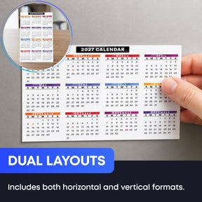 4x6" Compact 2027 Calendar Label - Peel and Stick Wall Vinyl Sticker - Easy to Remove - 2 Pack