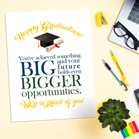 A Big Happy Graduation Greeting Cards with Envelopes – 8.5" x 11" Jumbo Size Thank You Cards for Large Groups and Teams  – 2 per Pack