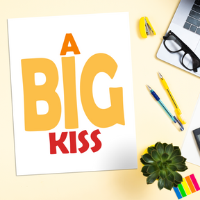 A Big Kiss Thank You Greeting Cards with Envelopes – 8.5" x 11" Jumbo Size Cards for Large Groups and Teams  – 2 per Pack