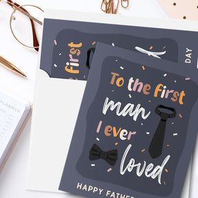 To the First Man I Ever Loved, Happy Father's Day Greeting Cards and Envelopes for Dad, Stepdad | 4.25 x 5.5 | 10 per Pack