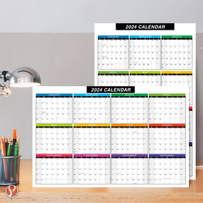 2024 Full Desk Calendar - 11 x 17” Large Size 2 Sided Vertical/Horizontal Reversible - Printed on Thick and Durable 80lb Cardstock (216 GSM) 2 per pck