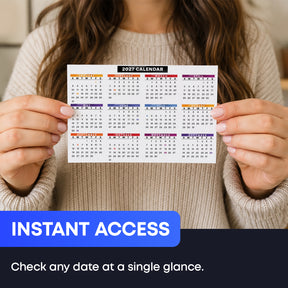 4x6" Compact 2027 Calendar Label - Peel and Stick Wall Vinyl Sticker - Easy to Remove - 2 Pack