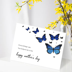 Everything I Am, You Helped Me to Be – Happy Mother's Day Greeting Cards and Envelopes for Mom, Wife | 4.25 x 5.5" | 10 per Pack