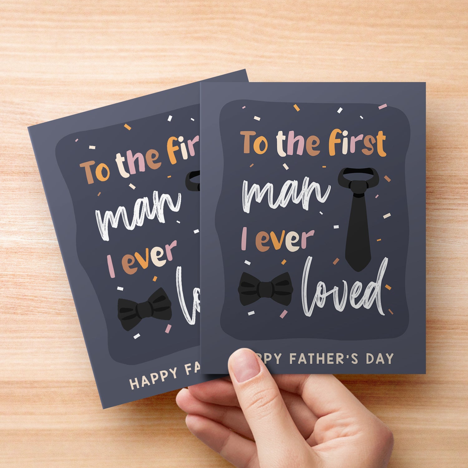 To the First Man I Ever Loved, Happy Father's Day Greeting Cards and Envelopes for Dad, Stepdad | 4.25 x 5.5 | 10 per Pack