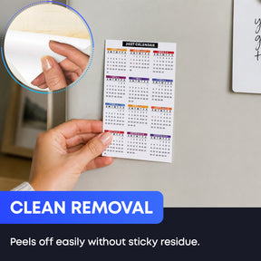 4x6" Compact 2027 Calendar Label - Peel and Stick Wall Vinyl Sticker - Easy to Remove - 2 Pack