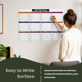 13x19" Big 2027 Calendar Label - Peel and Stick Wall Vinyl Sticker - Easy to Remove - 2 Pack