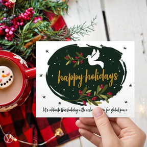 Happy Holidays, Shared Hope for Global Peace Greeting Cards & Envelopes, Set of 25