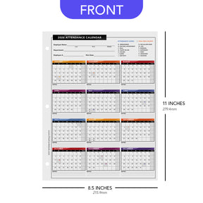 2026 Attendance Calendar Card Stock Paper – Great Employee Work Tracker