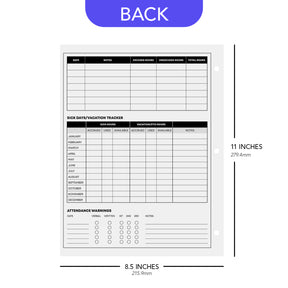 2027 Attendance Calendar Card Stock Paper – Great Employee Work Tracker