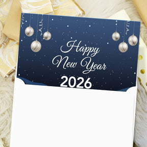 2023 Happy New Year - Blue Holiday Greetings 25 tarjetas y 25 sobres por paquete - 5 x 7" pulgadas cuando está plegado