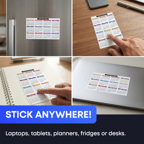 4x6" Compact 2027 Calendar Label - Peel and Stick Wall Vinyl Sticker - Easy to Remove - 2 Pack