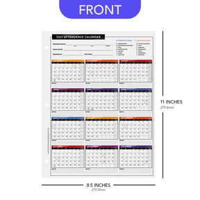 2027 Attendance Calendar Card Stock Paper – Great Employee Work Tracker