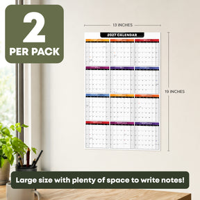 13x19" Big 2027 Calendar Label - Peel and Stick Wall Vinyl Sticker - 2 Pack