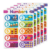 Numbers 1-10 Chart for Kids | Bright and Colorful Educational Poster | 8.5" x 11" | 5 Pack