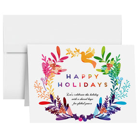 Happy Holidays, Shared Hope for Global Peace Greeting Cards & Envelopes, Set of 25