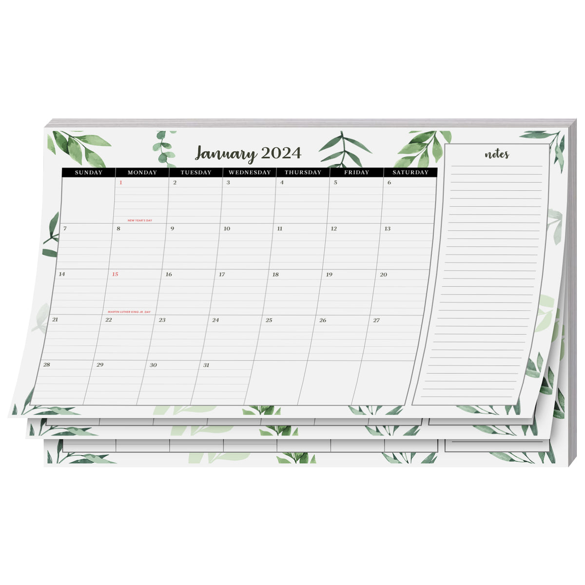2024 Desk Year Calendar Desktop or Wall Planner, Tear-Off Pad for Easy Planning, Includes a Notes Section To Do's for the Year of 2024